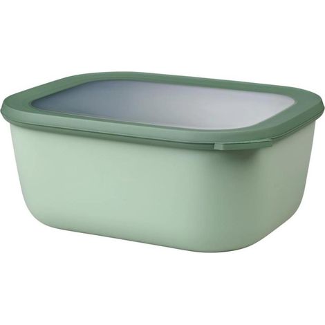 Mepal - Vaso di stoccaggio Cirqula rettangolare a più vasche - 3000 ml - Salvia nordica