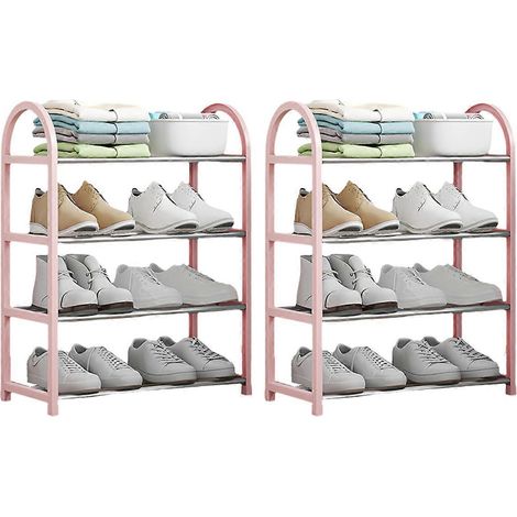 Schuhregal, Schuhschrank für Eingangsbereich und Haustür, Rosa