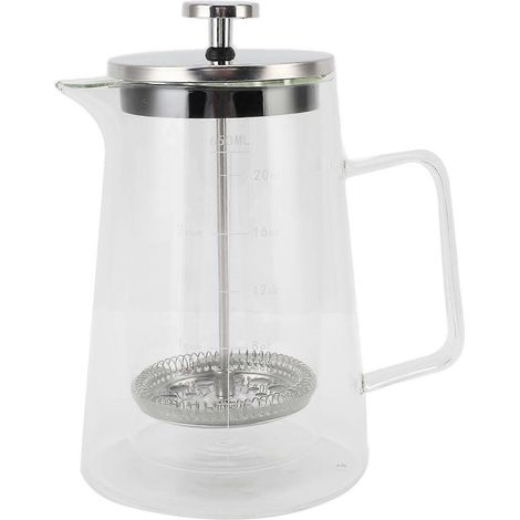 French-Press-Kaffeebereiter, 650 ml, doppelwandige French-Press-Kaffeekanne aus hochwertigem Borosilikatglas für Kaffee