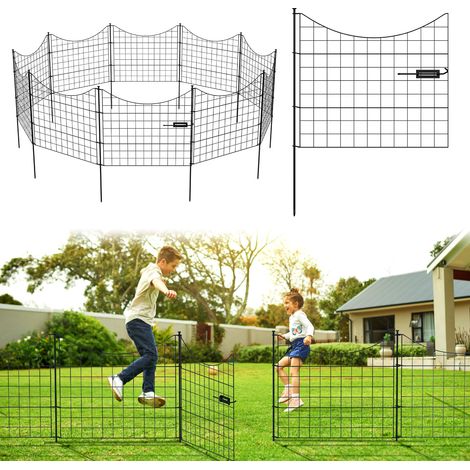 TolleTour 5X Teichzaun Metallzaun Zaunelementen Unterbogen Garden Gartenzaun Gartentor Zaun Unterbogen Schwarz