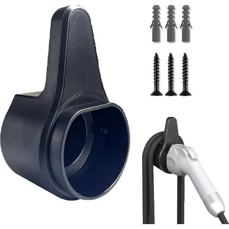 Support mural pour pistolet de chargement,organisateur de support mural pour voiture électrique avec prise,rangement de câble EV,support de câble,pistolet suspendu et fil suspendu 2 en 1 (1/5)