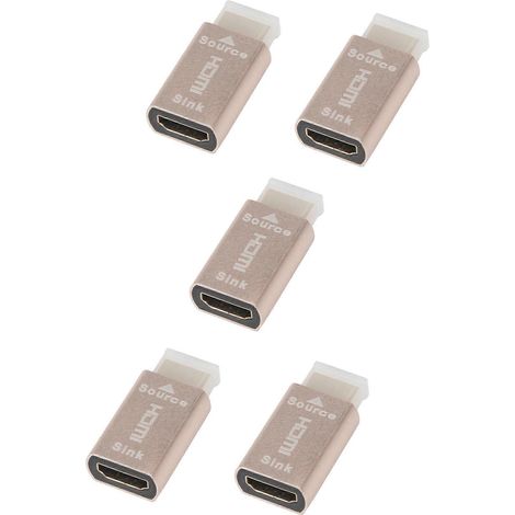 Support de signal d'écran de verrouillage HDMI 5X, adaptateur virtuel KVM HDMI 2.0, fiche factice EDID DDC (1/5)