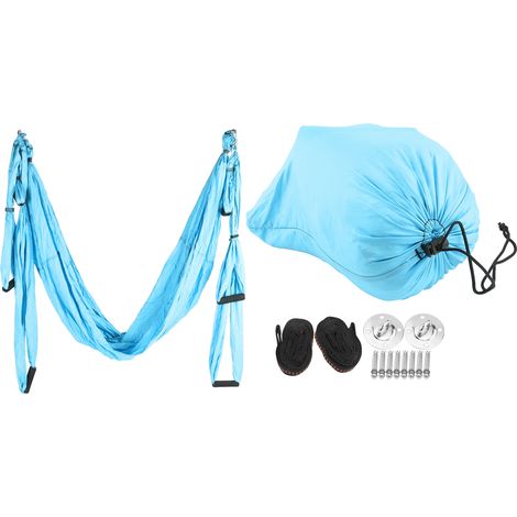 Ensemble de hamac yoga ultraléger anti-gravité, balançoire de fitness pour maison, accessoire bleu ciel (1/5)