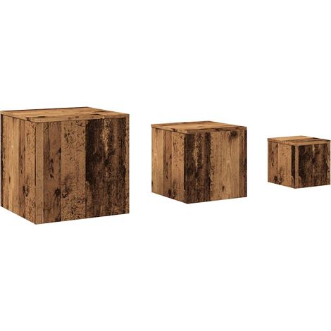 Maison Exclusive - Tables d'appoint 3 pcs vieux bois bois d'ingénierie