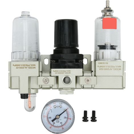 Séparateur d'air, huile et eau 3 en 1 avec purge automatique, détendeur de pression, corps en alliage d'aluminium (1/5)
