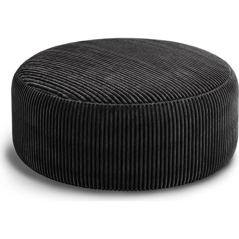 Poltrona pouf oversize 6FT in corduroy nero con imbottitura in memory foam HOMVRA (1/5)