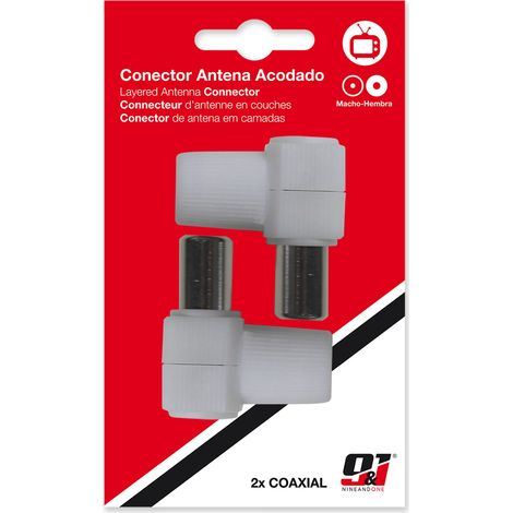 ORION91 Pack x 12 unidades Conector Acodado TV (Macho/Hembra) Blanco Nine&One - SpazioLuzio