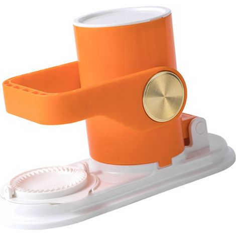 Macchina manuale multifunzione 2 in 1 per la preparazione di pasta per ravioli, ideale per casa, cucina e ristoranti, colore arancione. (1/5)