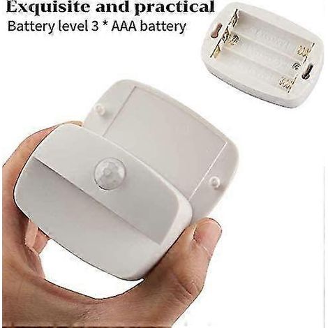 Veilleuse à détecteur de mouvement, veilleuse LED, lampe à piles pour chambre d'enfant, salon, garage, couloir (lot de 4) (1/4)