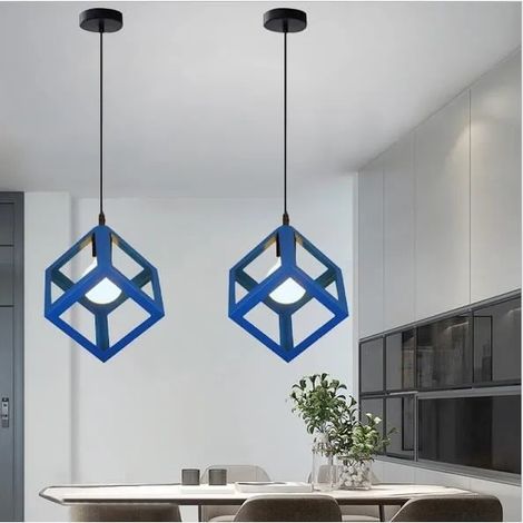 2x Lustre Suspension Luminaire Industrielle en Forme Globe Blanc Lampe Plafonnier Style Vintage Fer Forge pour Salon Chambre (1/4)