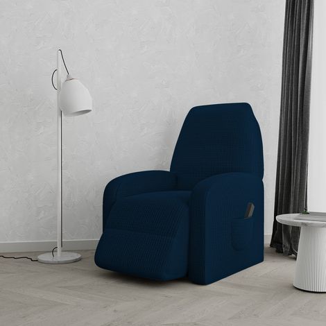 Housse pour Fauteuil Relax Leslie, Toile, Bleu foncé, Taille Standard (1/5)