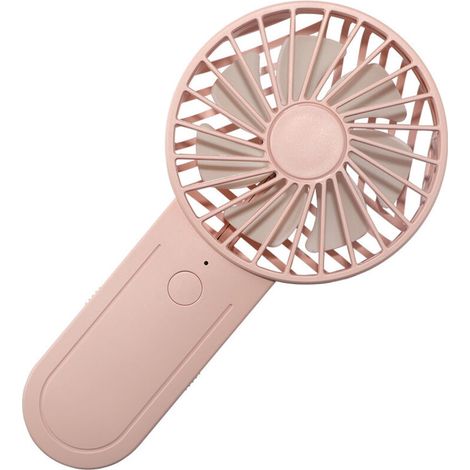 Mini ventilatore portatile, ventilatore portatile USB, autonomia massima di 12 ore, 3 velocità per ufficio, viaggio, campeggio, uso esterno, rosa (1/4)