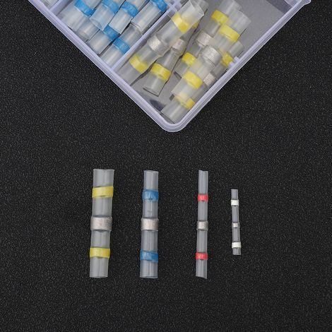 Kit de 150 connecteurs de fils soudés et étanches, connecteurs thermorétractables, bornes de fils isolées et étanches (1/5)