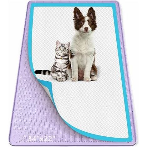 Dog Pee Mat, 34 x 22 Inch, Silicone Mat Edge Puppy Cat Rabbit Training Mat for Floor Protection, (1/5)