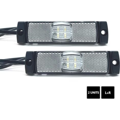Feux de gabarit LED étanches 2 pcs – Blanc, 12 V / 24 V, ultra-lumineux pour remorque, camping-car et camion (1/5)