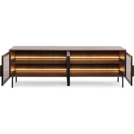 PALOMA - Meuble TV 181cm -effet chêne Dunin - Noir (1/5)