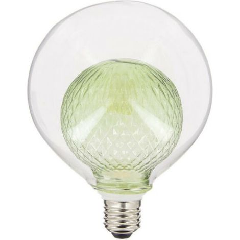 Ampolla LED decorativa a doppio vetro verde, forma G125, attacco E27, 4 W, luce calda 2700 K – ideale per un'atmosfera accogliente in salotto, camera da letto o interni.