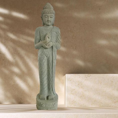 Statue en pierre bouddha debout position chakra 2m (1/4)