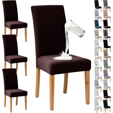 Stuhlbezüge 4/6 Stück, Jacquard, weich, dehnbar, für Esszimmer, Küche, Büro (1/5)
