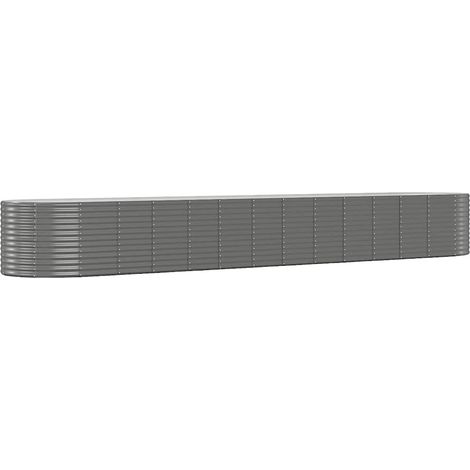 Maison Exclusive - Hochbeet Grau 554x100x68 cm Pulverbeschichtete (1/5)