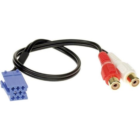 Cable AUX - mini ISO Bleu 2xRCA Entree AUX AR Blaupunkt Grundig Becker