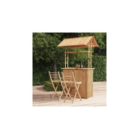 Mobilier de bar 3 pcs Bambou (1/5)