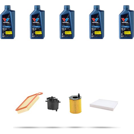 Kit tagliando 4 FILTRI e 5L OLIO compatibile con Ford Fusion 1.4 TDCI 50kw dal 2002 (1/5)