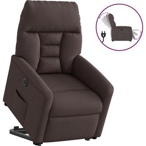 Relaxsessel mit Aufstehhilfe Elektrisch Dunkelbraun Stoff (1/5)