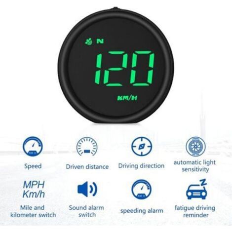 Compteur De Vitesse GPS - Affichage Tête Haute Multifonction - Alarme De Vitesse Et Rappel De Fatigue - USB 5V - 1 Pièce (1/5)