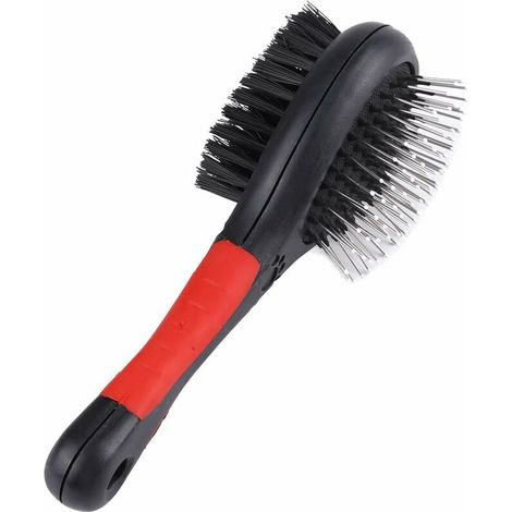 Brosse à Double Face pour Chien Chat Toilettage 2 en 1 Brosse nettoie pour Animaux de Compagnie et saleté pour Cheveux Courts épais(M) --Lefou 186.5cm (1/5)