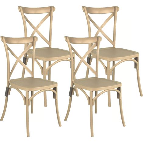 Set 4 Sedie 88x44x49 cm in Polipropilene Tortora (1/4)