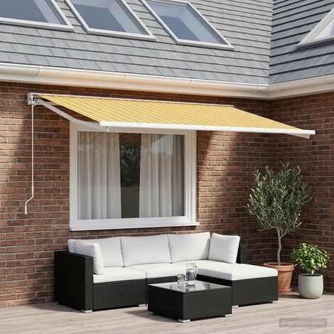 Teenpull – Markisenersatzstoff Orange und Schwarz 250 x 200 cm Polyester (1/5)