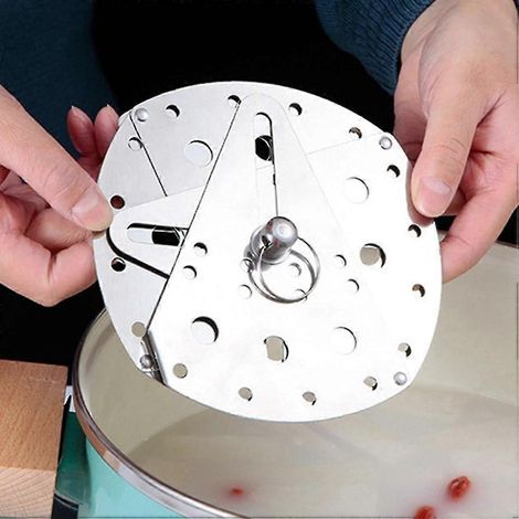 Grille de cuisson vapeur avec couvercle rabattable réglable en acier inoxydable et système anti-débordement (1/5)