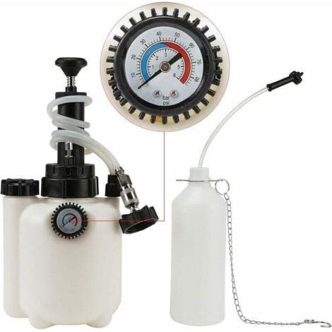 3L Purgeur de Frein Voiture, Purgeur de Liquide de Frein, avec Adaptateur E20, Pression de Service de 10-30 PSI, Bleeder de Frein