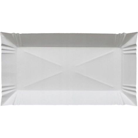 Bandeja rectangular de papel para barbacoa o fiesta al aire libre, 14 x 25 cm, 250 unidades. (1/4)