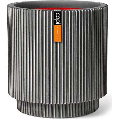 Zylindervase - CAPI EUROPE - Groove NL - 36 x 38 cm - Anthrazit