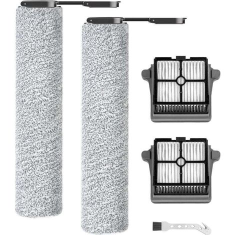 Replacement brush roller and HEPA filter for Tineco FLOOR ONE S7 Combo / S7 Flashdry / SWITCH S7 wet and dry vacuum cleaner, 2 brush rollers + 2 filters + 1 cleaning brush--DTEKGAZ