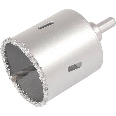 Wolfcraft – Scie à guichet HM 68 mm – Profondeur de coupe 55 mm – Pour brique, pierre et carrelage – Tige hexagonale 8 mm en carbure de tungstène (1/6)