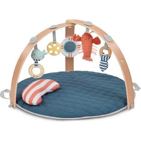 Tapis de9veil re9versible INGENUITY Cozy Spot rond 0-36 mois arche bois pliable 5 jouets (1/5)