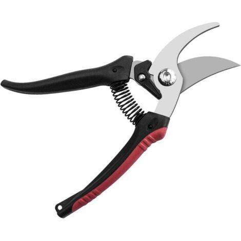 Professional Carbon Steel Alloy Pruning Shears Superior Quality Sharp Blade Bypass Shears-jo0001, Black and Red (1/4)