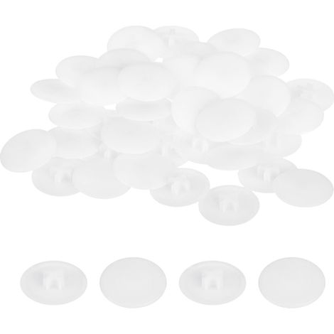 40PCS Couvercles de Bouchons à Vis en Élastique 17mm Blanc  Bouchons Décoratifs de Vis Étanches pour Écrous de Verrouillage à Came Phillips, Vis Autotaraudeuses (1/5)