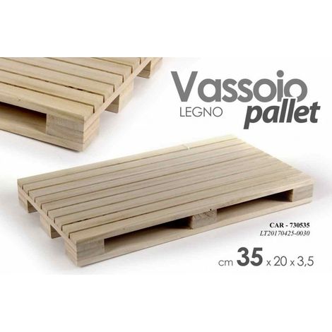 24x Bandeja de madera mini pallet 35 x 20 x 3.5 h