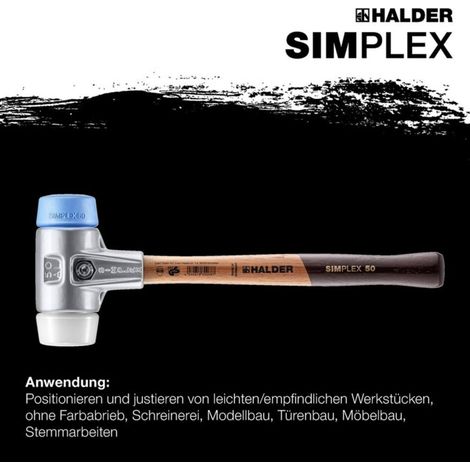 [NEUWERTIG] B-Ware Halder Schonhammer Hammer L 405mm Kopf D 60mm Superplast Weiß Tpe Soft Blau