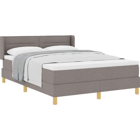 Maison Exclusive - Lit à ressorts avec matelas Taupe 190 x 140 cm tissu (1/5)