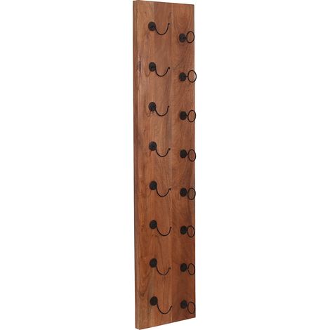 Range-bouteilles mural industriel H 148 cm en bois de manguier massif Pamela (1/5)