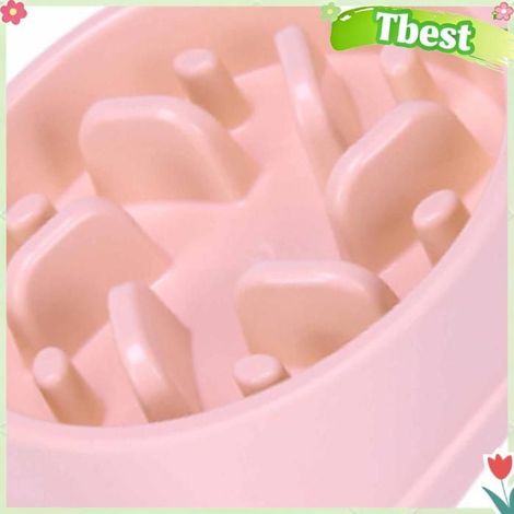 Tbest gamelle pour ingestion lente pour chien Bol d'alimentation lente pour chien, anti-dérapant, animalerie kit 007 Rose Clair (1/5)