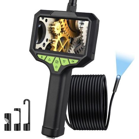 1080p HD Endoscope Inspection Camera, IP67 Waterproof, with 4.3" IPS Screen and 6 LED Lights for Mechanics (1/5)