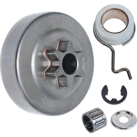 Kit de tambour d'embrayage 3/8"-6T pour pignon pour tronçonneuse Stihl MS171 MS181 MS211 Pièces de rechange pour tronçonneuse avec clip de roulement à aiguilles et engrenage hélicoïdal (1/5)