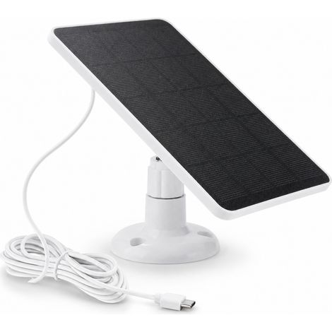 Panneau solaire 3W 6V pour caméra de surveillance USB C blanc (1/5)