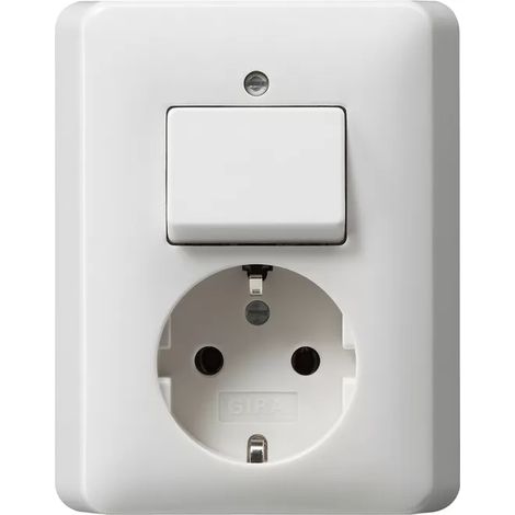 Gira Steckdosenkombination UP Wechs reinweiß Standard 55 017603 IP20 glänzend (1/2)
